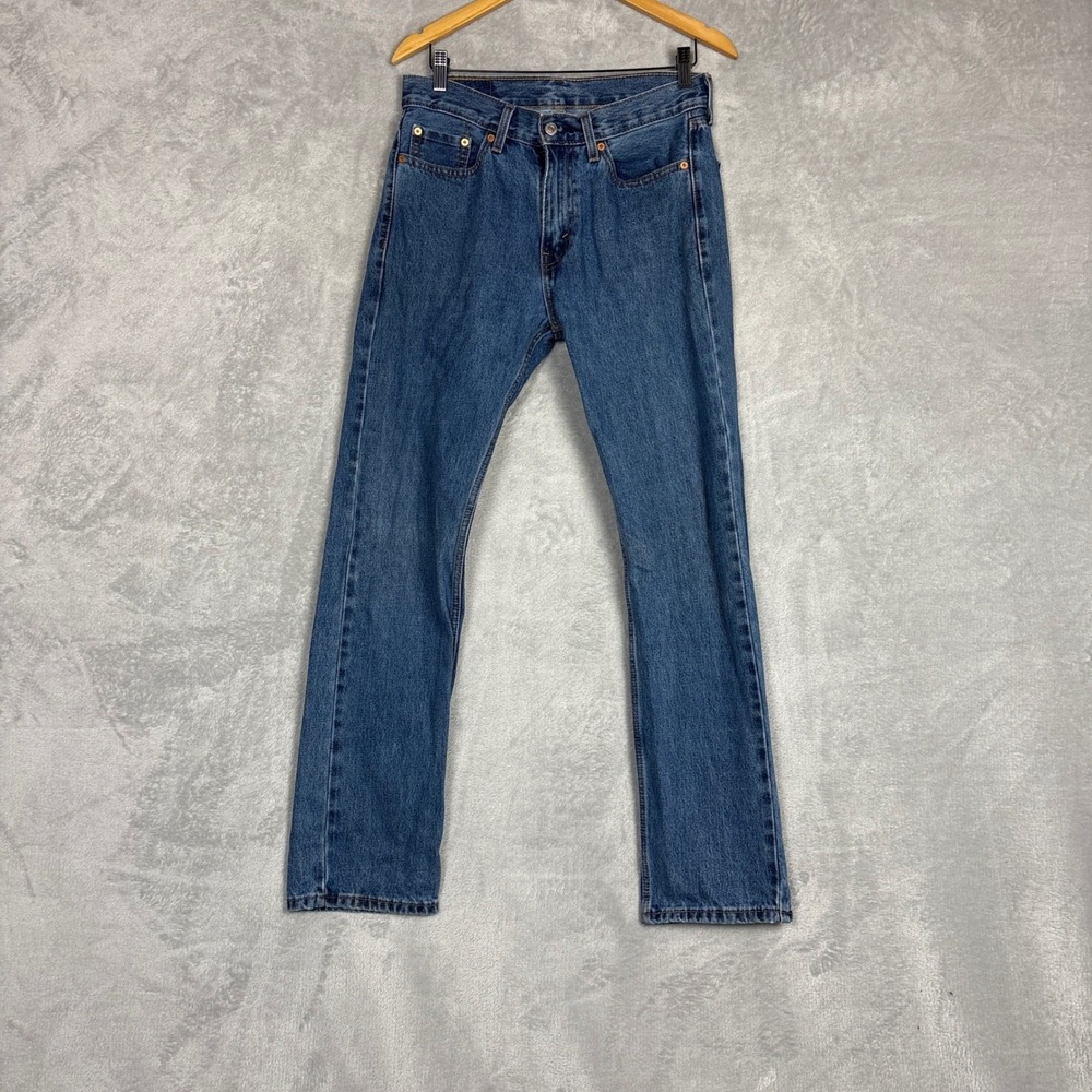 Levis 505 Regular Fit Mens Jeans 30x32 Medium Wash Blue Straight Leg 00505-4891